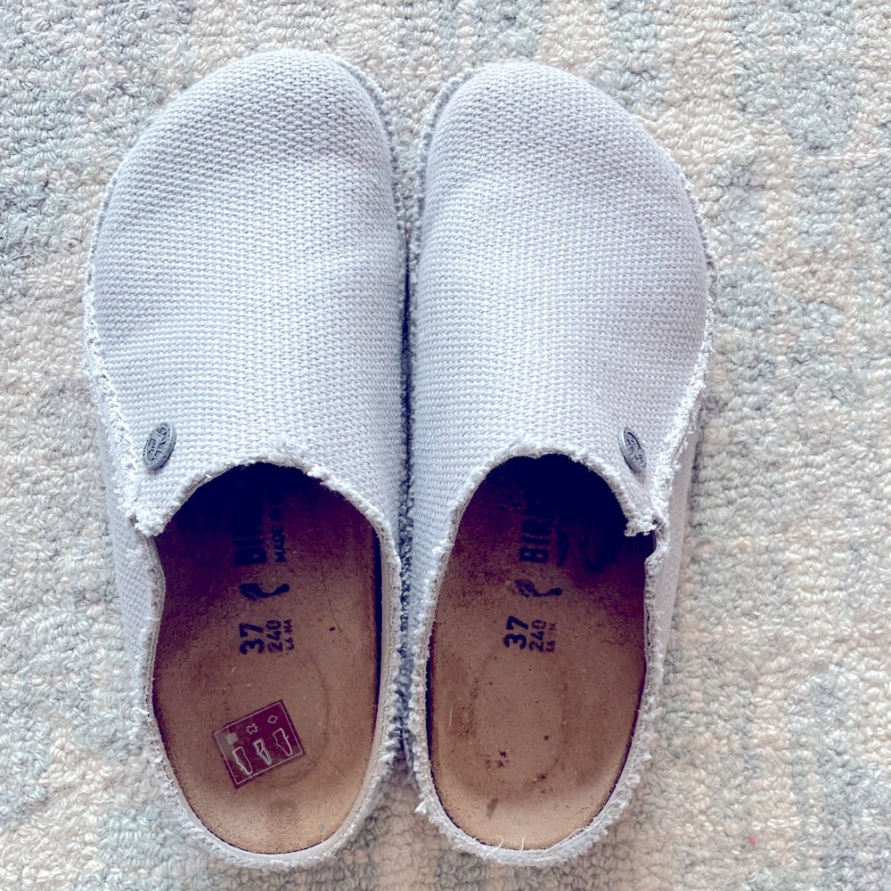 Birkenstock Zermatt 365 grey canvas clogs - size 8